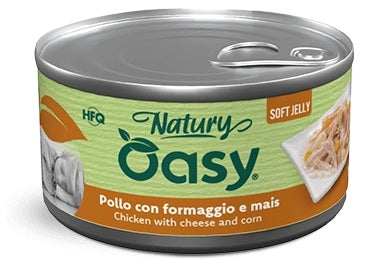 OASY DOG NATURY SOFT JELLY - POLLO CON FORMAGGIO & MAIS 150 GR.