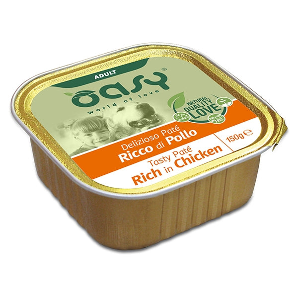 OASY DOG ADULT DELIZIOSO PATE' RICCO DI POLLO 150 GR.