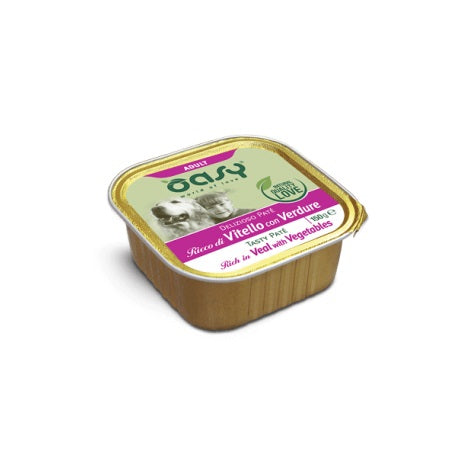 OASY DOG ADULT DELIZIOSO PATE' RICCO DI VITELLO CON VERDURE 150 GR.