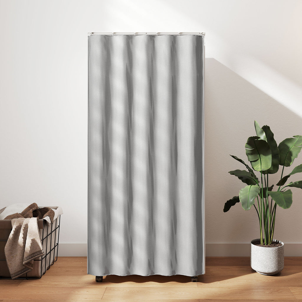 Armoire penderie armoire de rangement mobile avec rideau, tringle de suspension, 60 x 40 x 128 cm, blanc-7