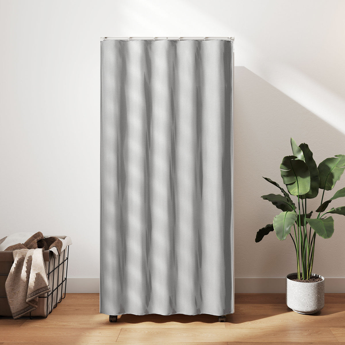 Armoire penderie armoire de rangement mobile avec rideau, tringle de suspension, 60 x 40 x 128 cm, blanc-7