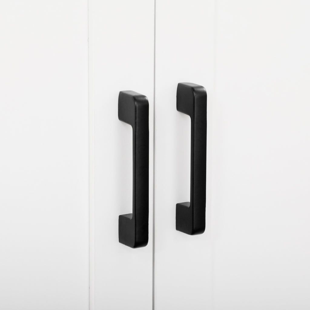 Armoire de cuisine hauteur 170 cm buffet haut avec 4 portes et étagères ajustable, design moderne, blanc-8