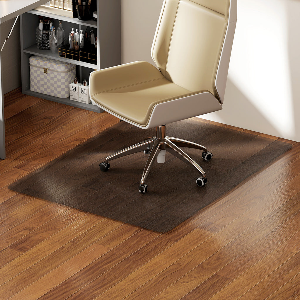 Tapis de chaise de bureau rectangulaire, antidérapants en plastique noir 120x90cm-6