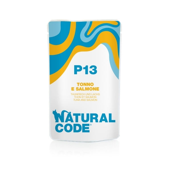 NATURAL CODE P13 TONNO & SALMONE 70 GR.