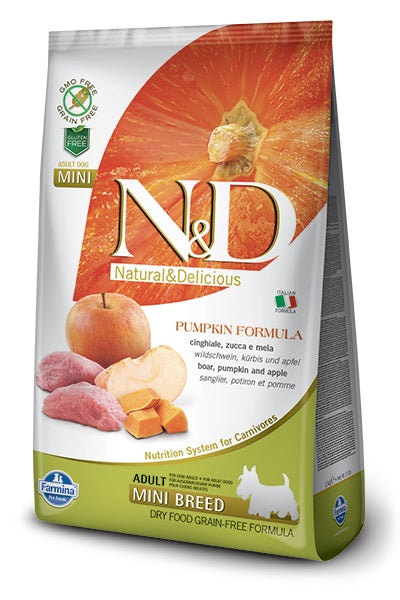 N&D DOG PUMPKIN ADULT MINI CINGHIALE, ZUCCA & MELA 800 GR.