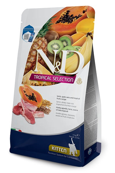 N&D CAT TROPICAL SELECTION KITTEN AGNELLO 1,5 KG.