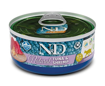 N&D CAT NATURAL TONNO & GAMBERETTI 70 GR.