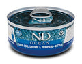 N&D CAT OCEAN KITTEN TONNO, MERLUZZO, GAMBERETTI & ZUCCA 70 GR.