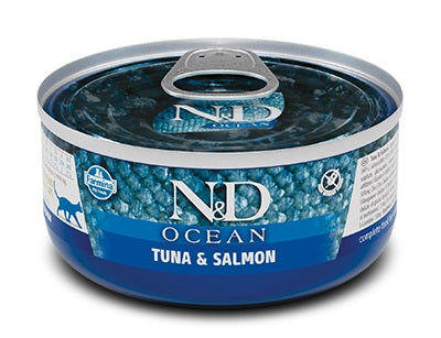 N&D CAT OCEAN TONNO & SALMONE 70 GR.