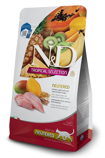 N&D CAT TROPICAL SELECTION NEUTERED POLLO 10 KG.