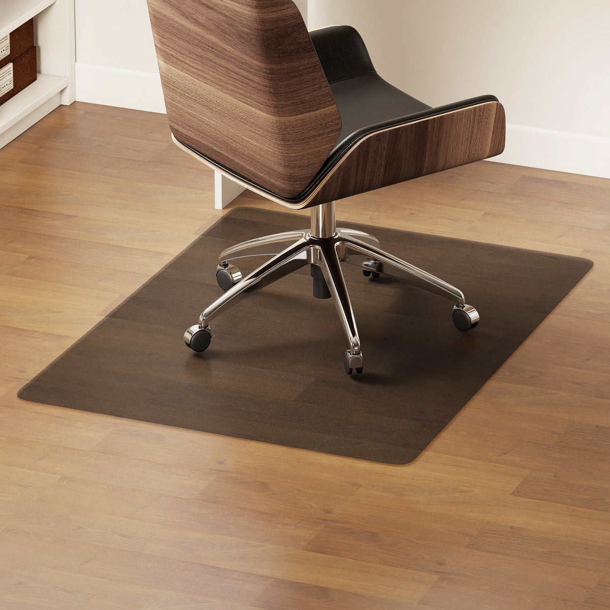 Tapis de chaise de bureau rectangulaire, antidérapants en plastique noir 120x90cm-9