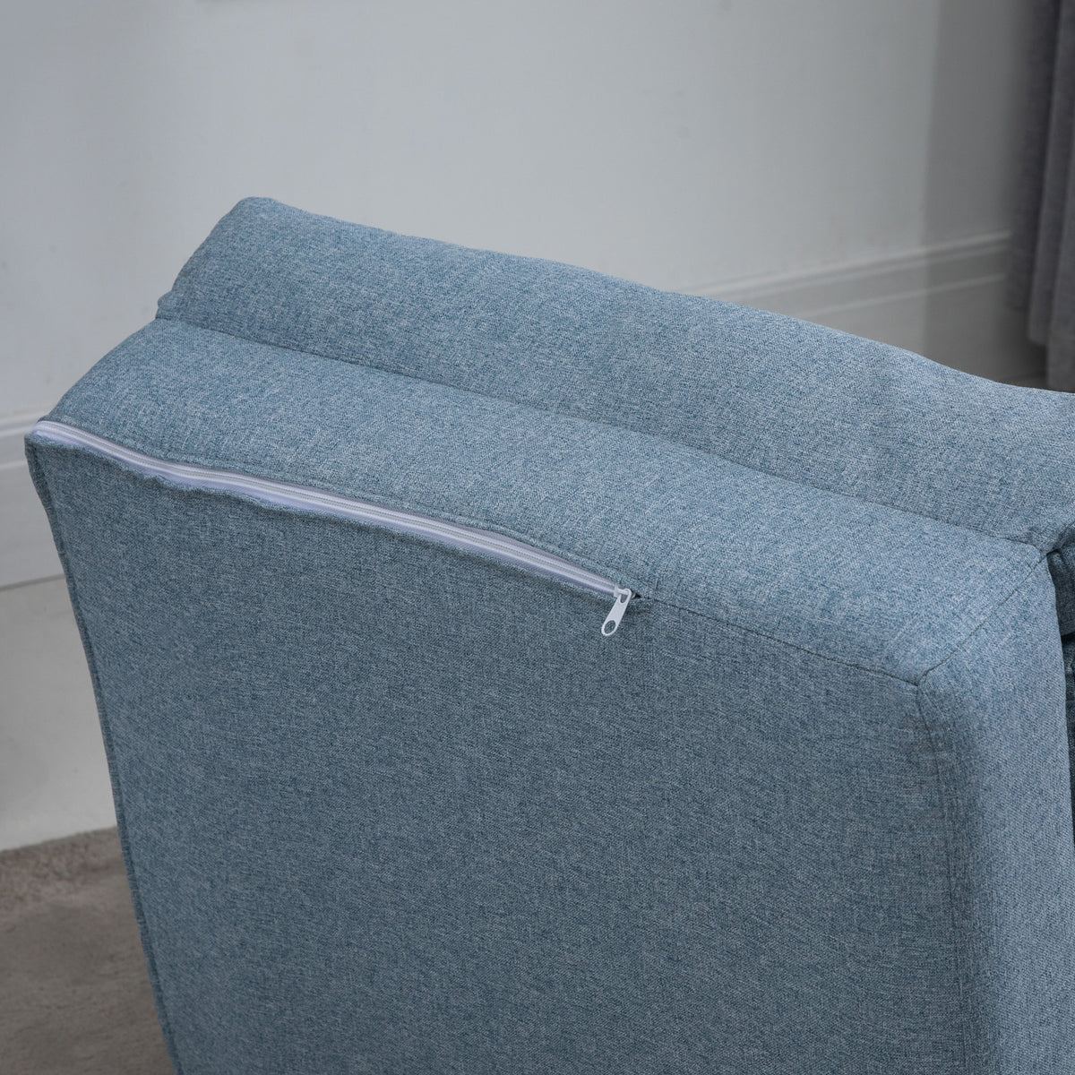 Chauffeuse canapé-lit convertible fauteuil 1 place avec 1 coussin avec dossier réglable, bleu-7