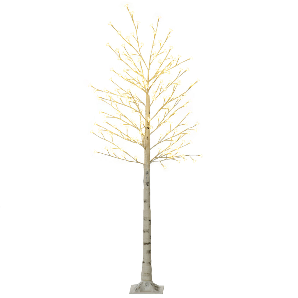 Albero di Natale luminoso 180 cm con 180 LED bianco caldo e 3 livelli di luminosità