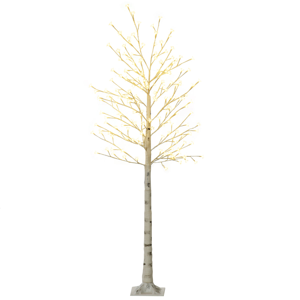 Albero di Natale luminoso 180 cm con 180 LED bianco caldo e 3 livelli di luminosità