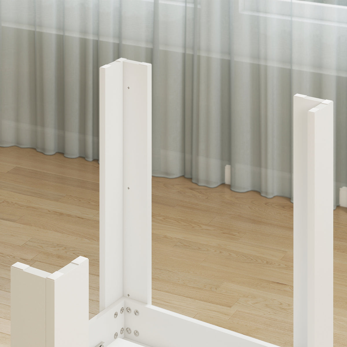 Table à manger extensible, table de cuisine rectangulaire, pour 6-8 personnes, 140-180 x 80 cm, blanc-8