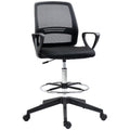 Fauteuil de bureau chaise de bureau assise haute réglable tabouret de bureau pivotant 360° maille respirante-0