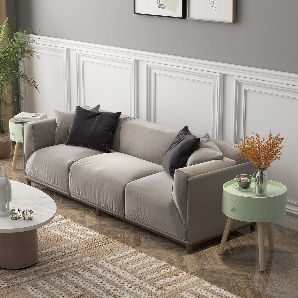 Lot de 2 tables basses - table de chevet - table de nuit ronde - design scandinave table d'appoint bout de canapé-5