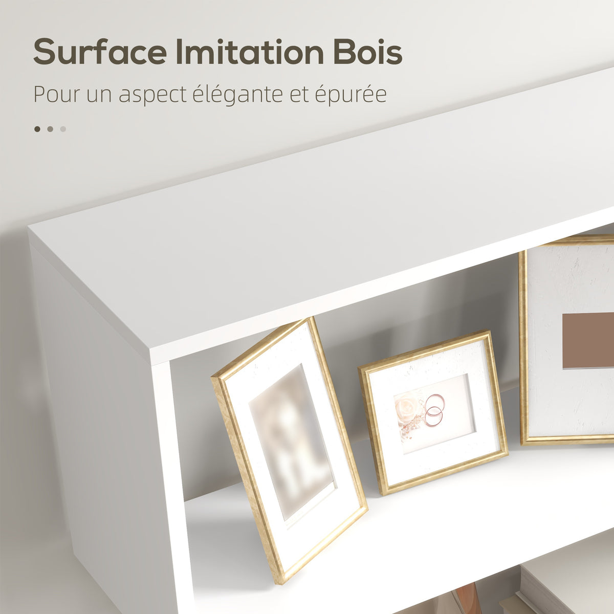 Bibliothèque étagère Zig zag Design Contemporain 80L x 23l x 192H cm 6 Niveaux Blanc-4