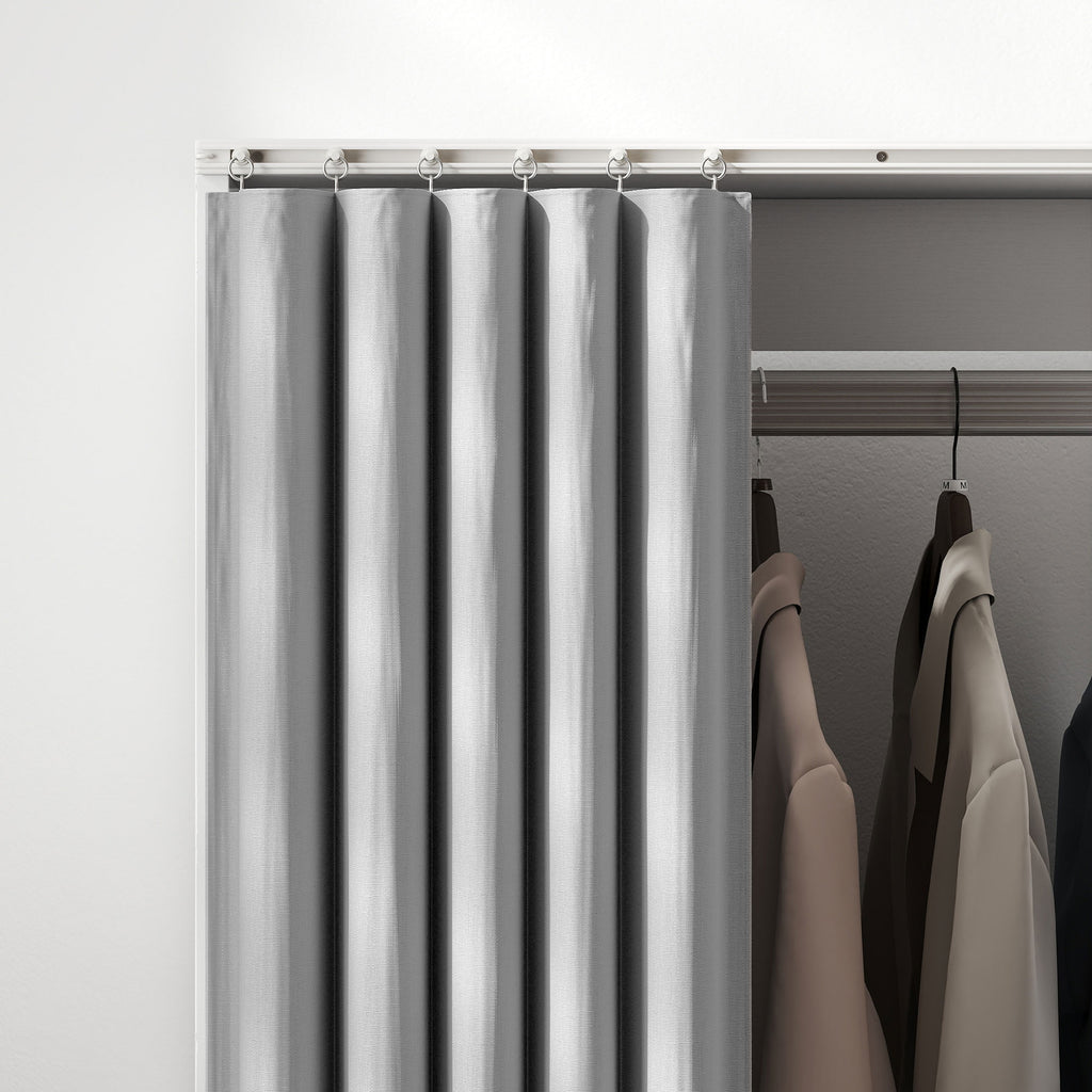 Armoire penderie armoire de rangement mobile avec rideau, tringle de suspension, 60 x 40 x 128 cm, blanc-8