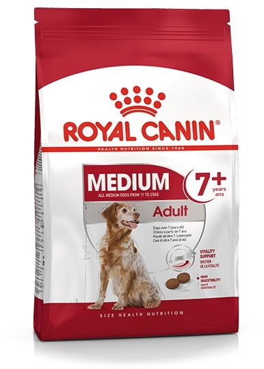 ROYAL CANIN DOG MEDIUM ADULT 7+ 4 KG.