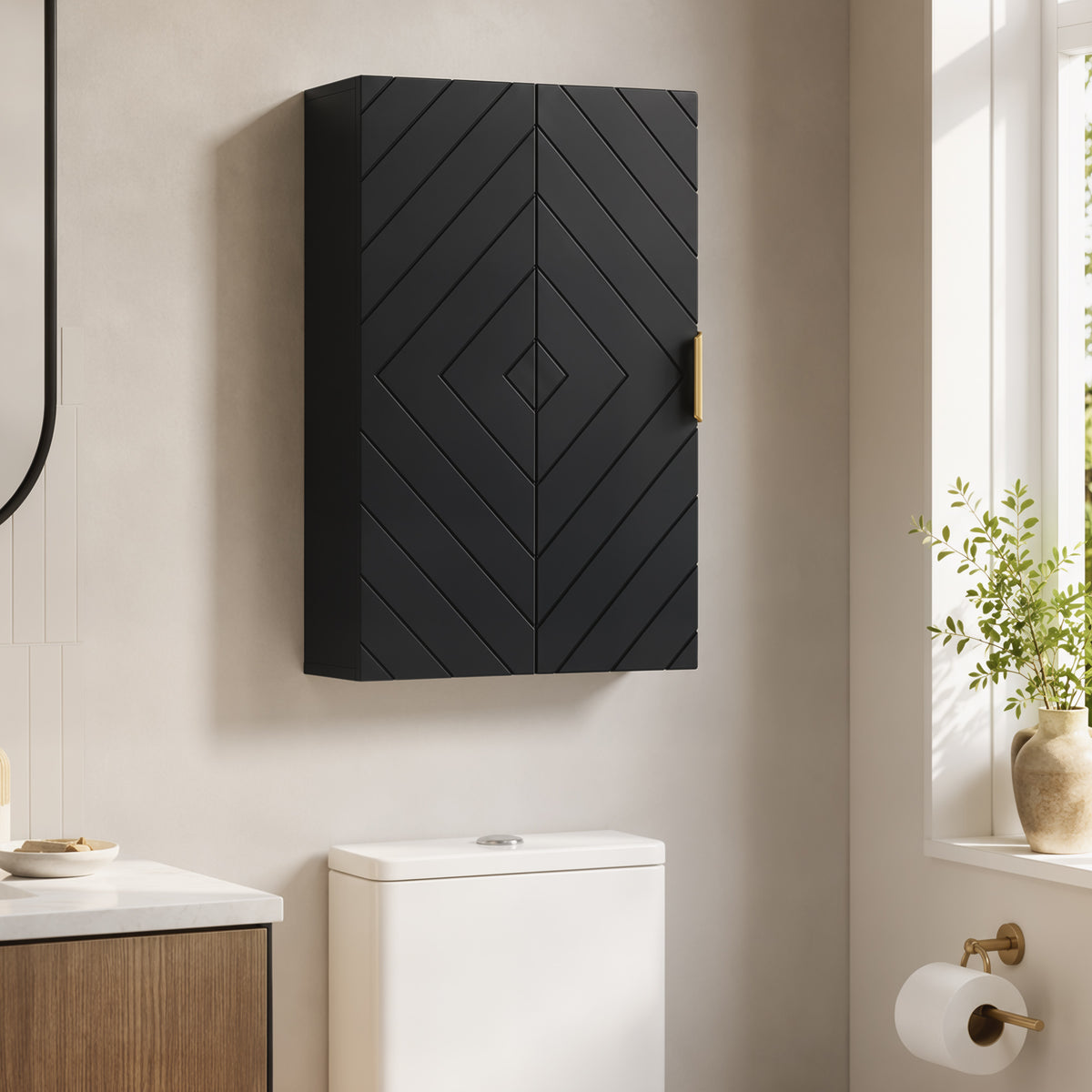 Armoire murale de salle de bain, armoire à pharmacie murale meuble de rangement avec étagère réglable-1