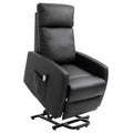 Fauteuil releveur électrique inclinable avec repose-pied ajustable et télécommande revêtement synthétique noir-0