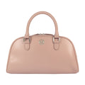 Borsa bowling Virginia in pelle Saffiano, cipria, Made in Italy-0