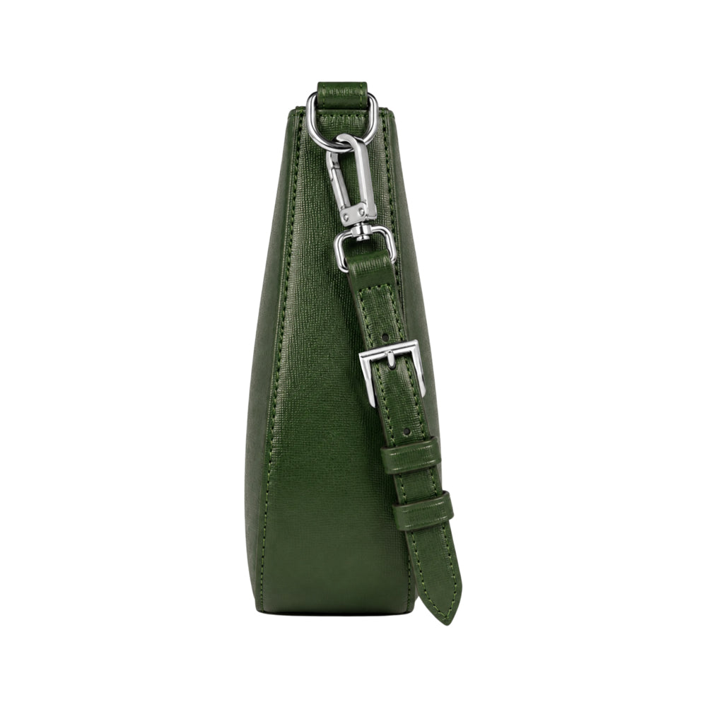 RB1036E | Borsa Hobo da Donna LARA in Vera Pelle Saffiano Made in Italy. Colore Verde-2