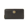 RB1081GA | Portafogli Donna con chiusura lampo Made in Italy in Vera Pelle grana Dollaro. Colore Nero. Dimensioni: cm 20 x 10 x 2,5-0