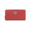 RB1081SQ | Portafogli Donna con chiusura lampo Made in Italy in Vera Pelle grana Dollaro. Colore Rubino. Dimensioni: cm 20 x 10 x 2,5-0