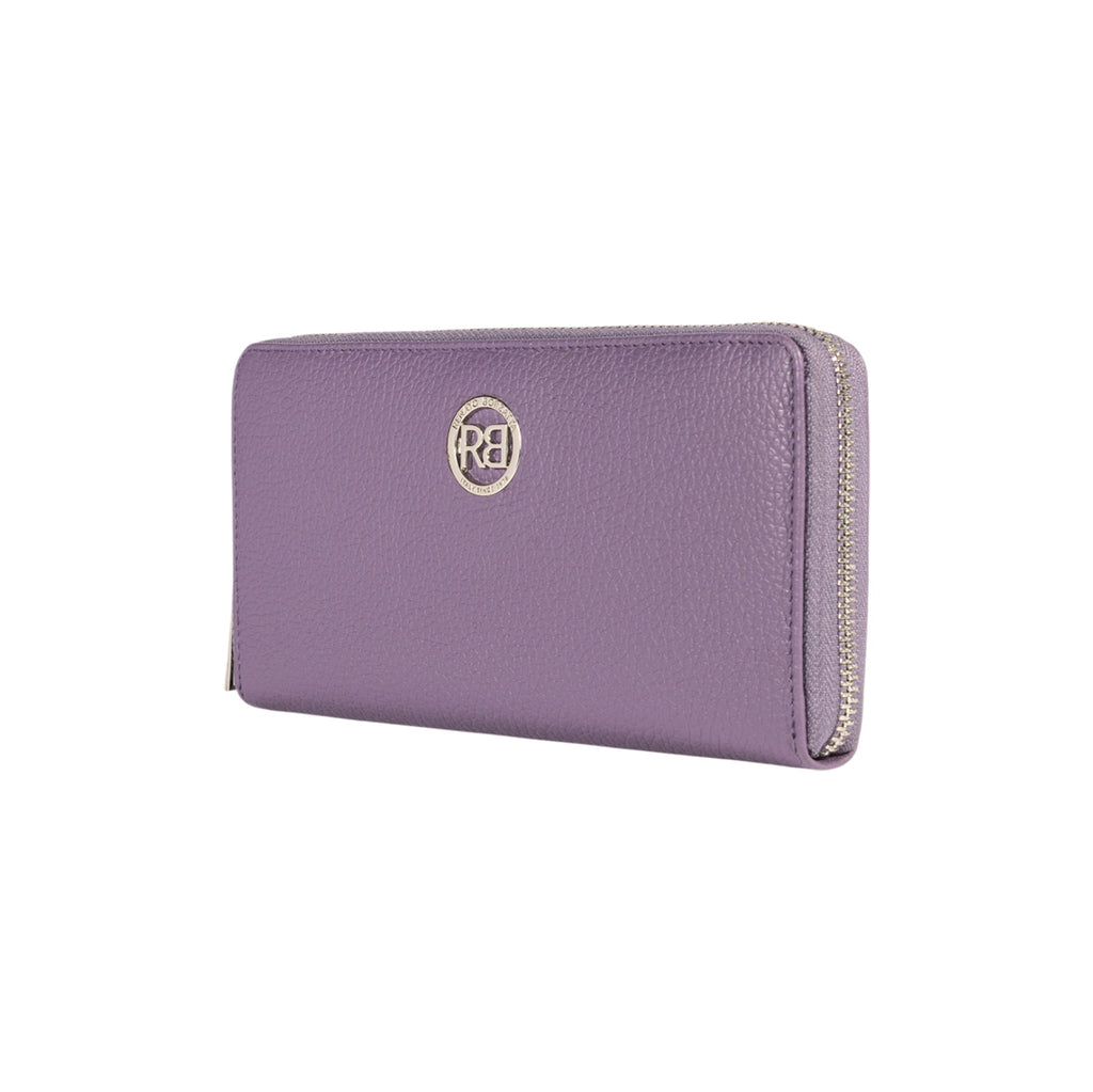 RB1081SY | Portafogli Donna con chiusura lampo Made in Italy in Vera Pelle grana Dollaro. Colore Viola. Dimensioni: cm 20 x 10 x 2,5-1