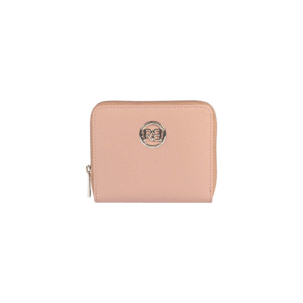 RB1086AU | Portafogli Donna con Chiusura Lampo Made in Italy in Vera Pelle Saffiano. Colore Cipria-0