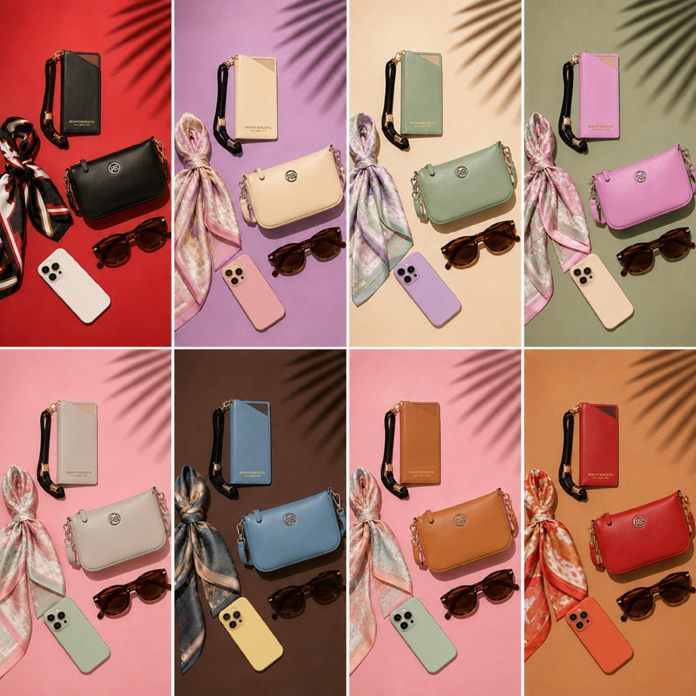 RB1087S | Porta Occhiali/Smartphone con Tracollina Made in Italy in Vera Pelle Liscia Opaca. Colore Cognac-3