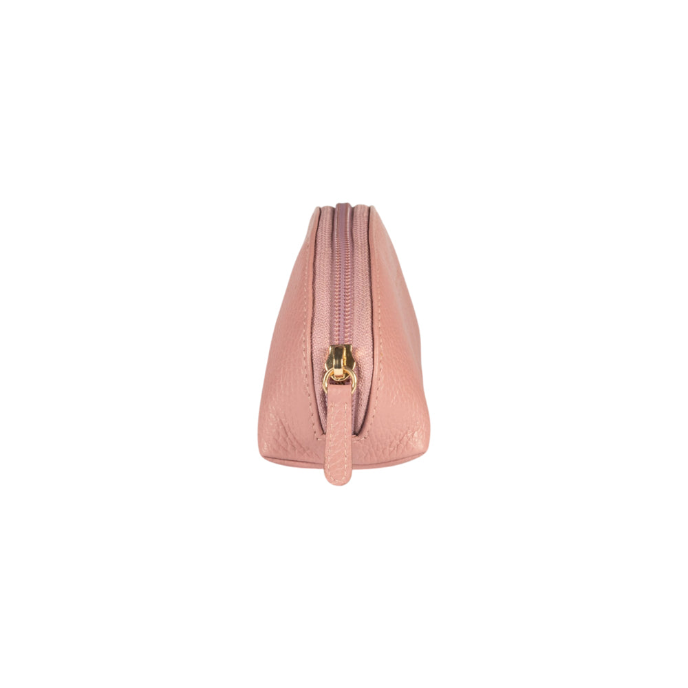 RB1088AZ | Astuccio/Pochette a Mezzaluna Made in Italy in Vera Pelle grana Dollaro. Colore Rosa Antico-1