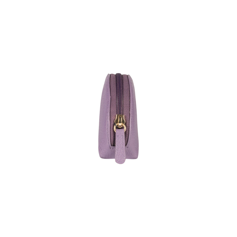RB1089Y | Pochette a Mezzaluna Made in Italy in Vera Pelle grana Dollaro. Colore Viola-1