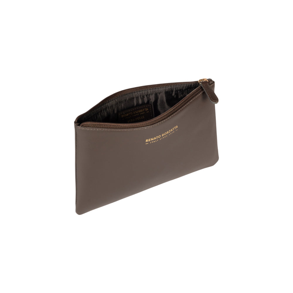 RB1090B | Busta Necessaire Made in Italy in Vera Pelle Liscia Opaca. Colore Testa Moro-1