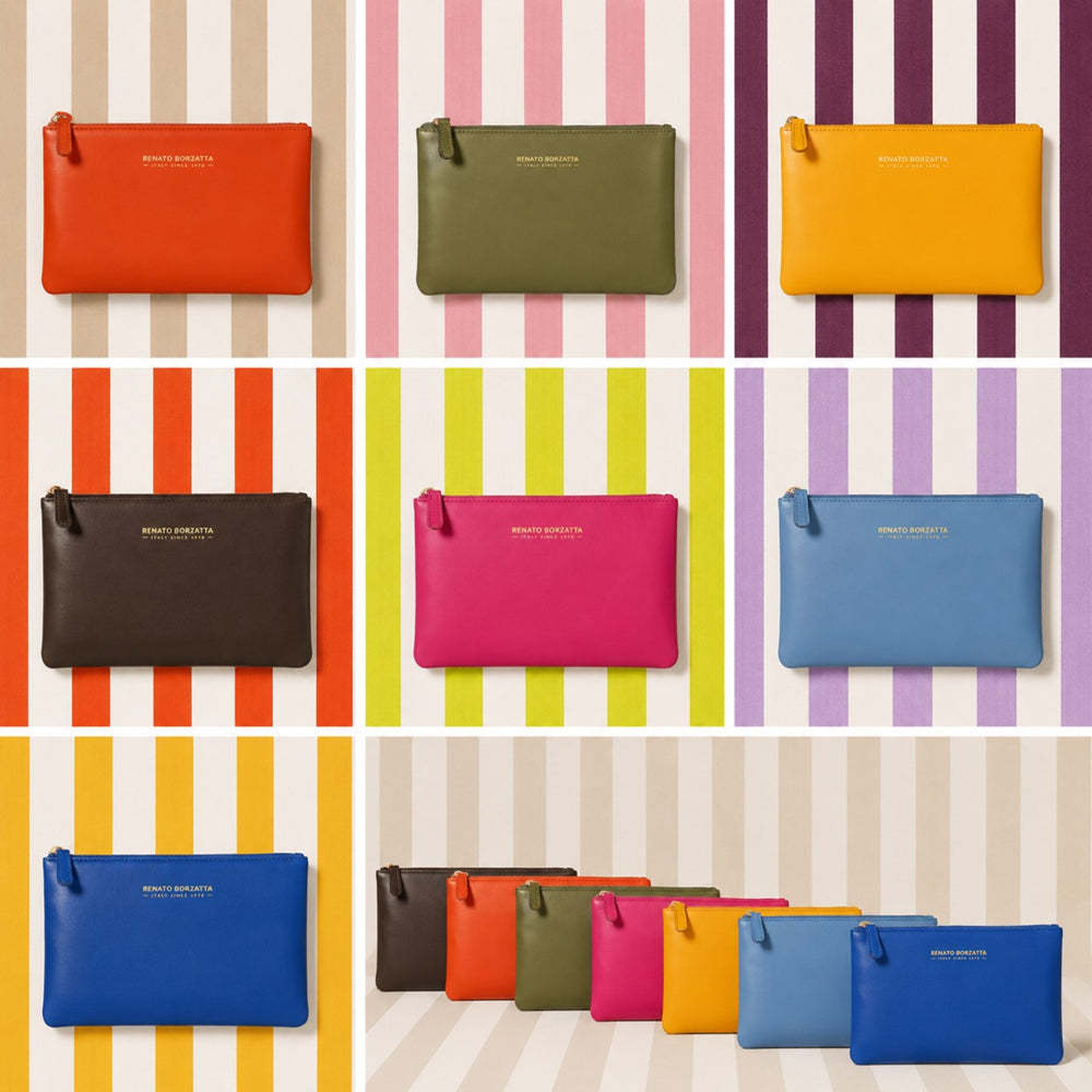 RB1090B | Busta Necessaire Made in Italy in Vera Pelle Liscia Opaca. Colore Testa Moro-2