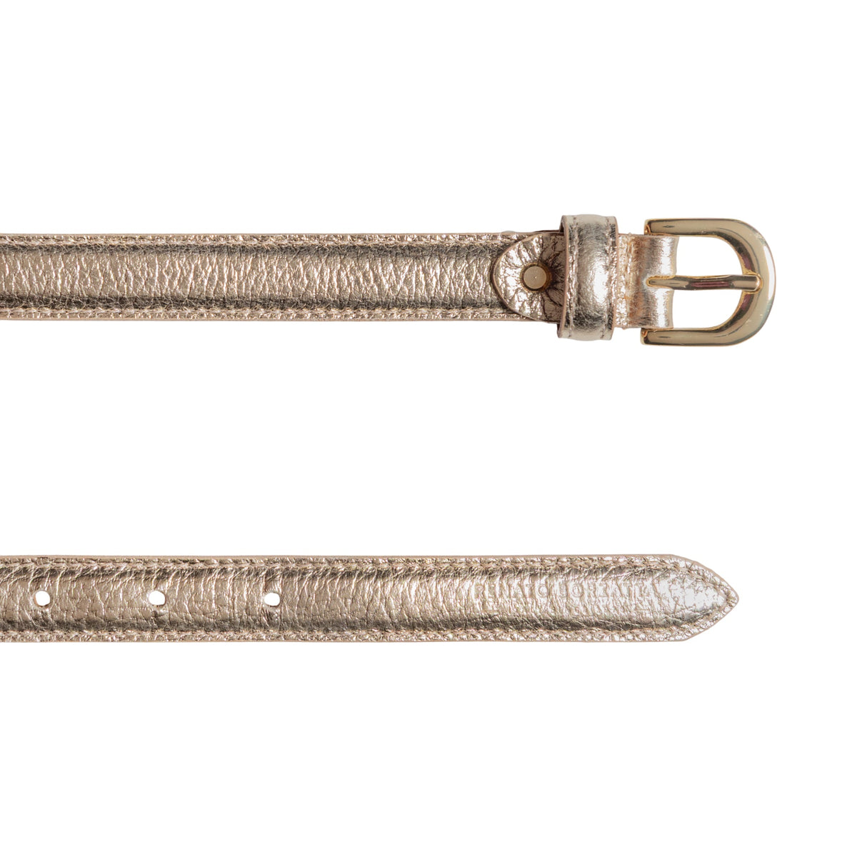 RB4021AS | Cintura Donna Made in Italy in Vera Pelle grana Dollaro. Fibbia in finitura Oro Lucido. Colore Oro. Dimensioni: cm 115 x 2,0 x 0,5 (giro vita cm 100)-2