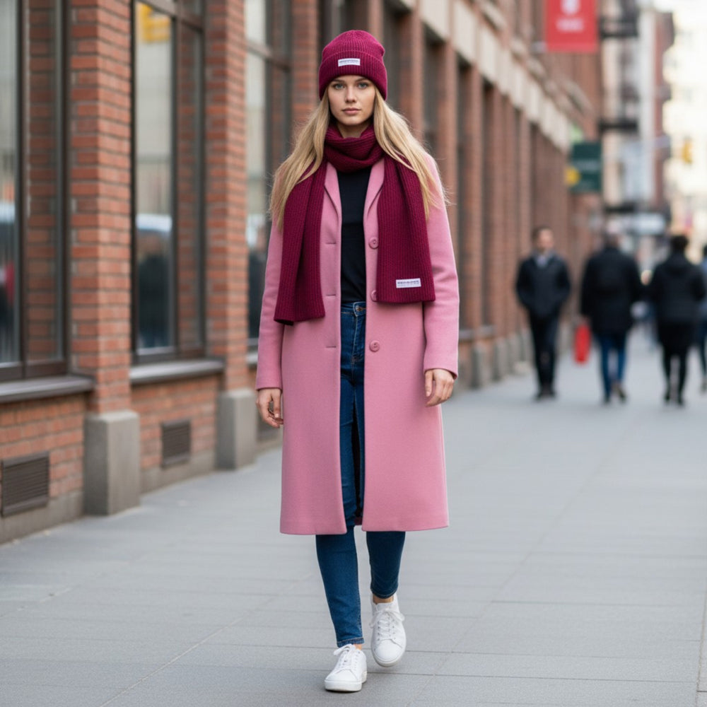 RB5003X | Berretto in Maglia CERVINO Misto Lana Made in Italy Col. Bordeaux-2