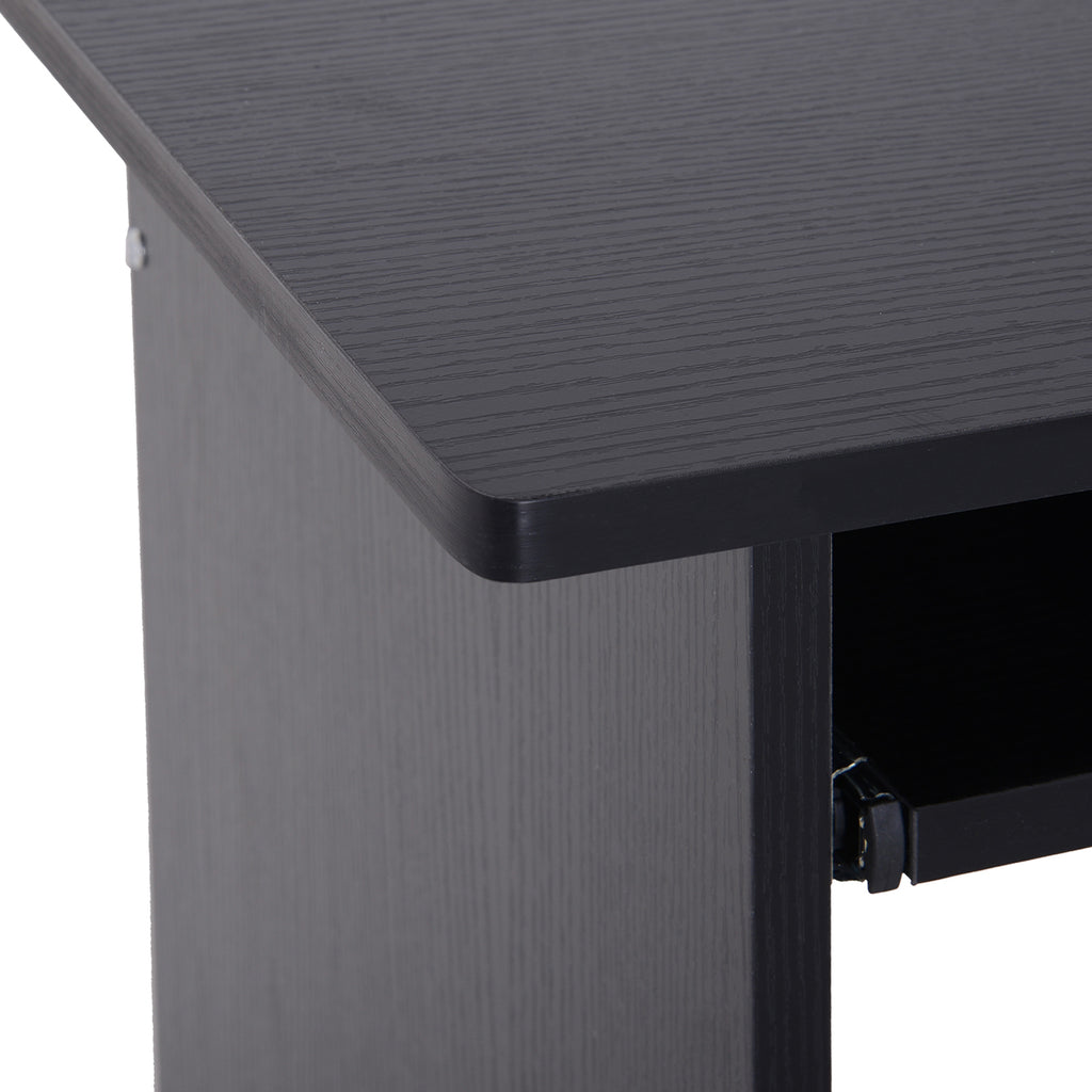 Bureau d'ordinateur, bureau avec rangement, plateau pour clavier et support de moniteur, 80 x 45 x 75 cm, noir-7