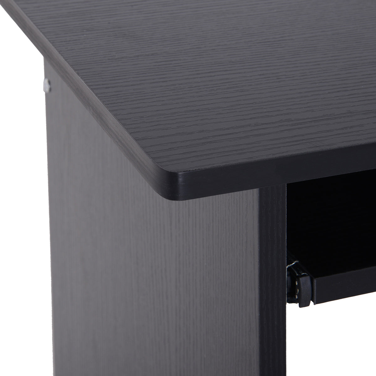 Bureau d'ordinateur, bureau avec rangement, plateau pour clavier et support de moniteur, 80 x 45 x 75 cm, noir-7