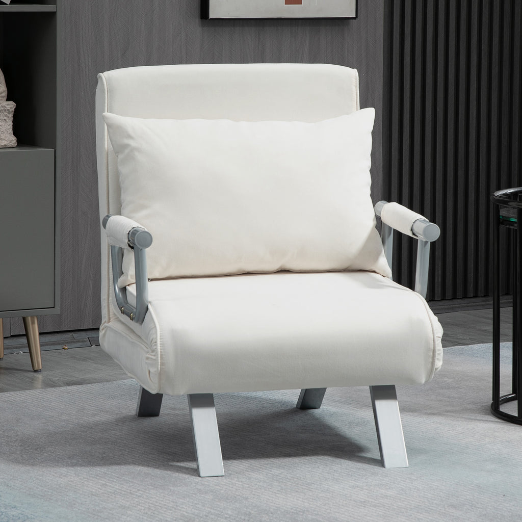 Fauteuil chauffeuse canapé-lit Convertible 1 Place déhoussable Grand Confort Coussin Pieds accoudoirs-1