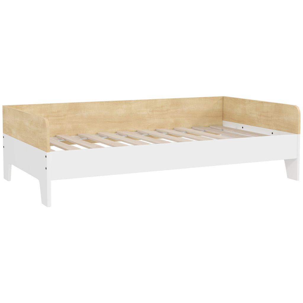 Lit enfant lit avec sommier à lattes avec panneaux latéraux élevés conception basse en bois 143,5 x 74 x 40 cm blanc-0