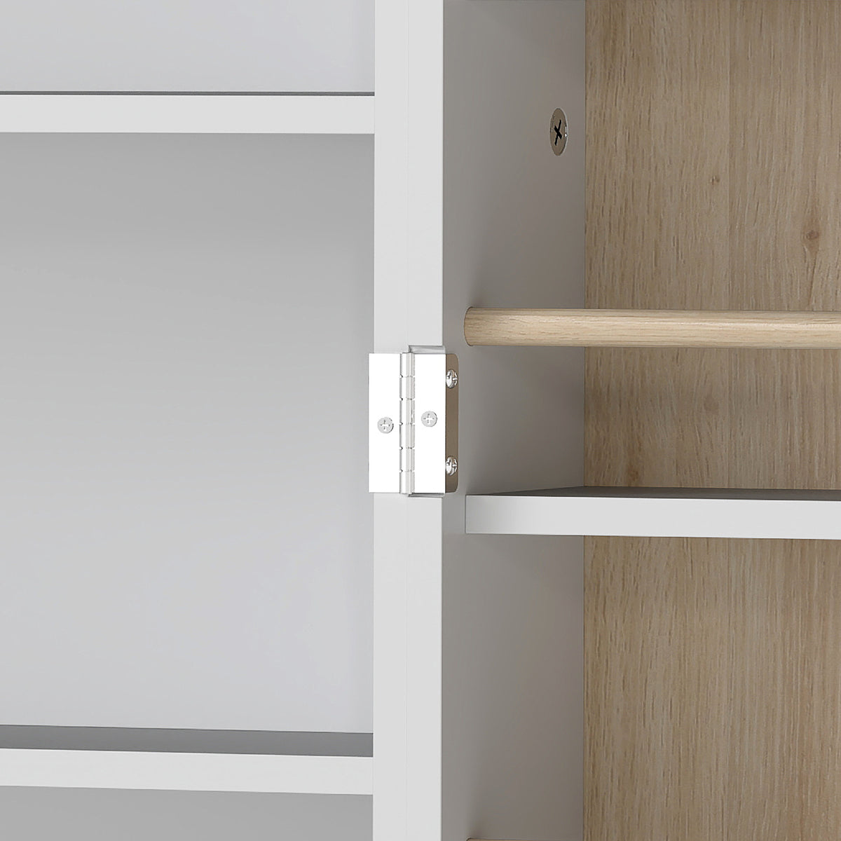 Armoire de cuisine meuble cuisine rangement avec 12 étagères à portes, étagères ajustables, 58x29x119,5cm, blanc-9