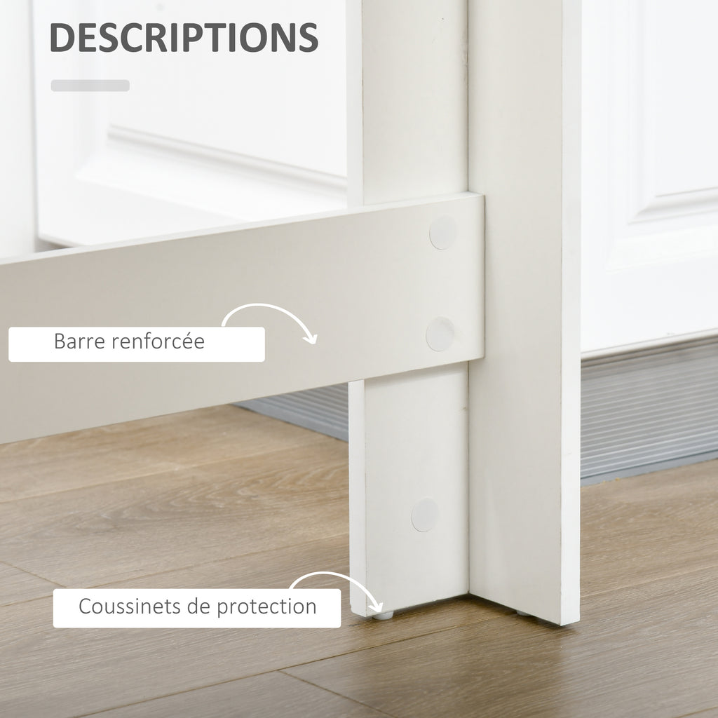 Table de bar pour 2 personnes, table haute mange debout avec 4 étagères ouvertes, 115x50x102,7cm, blanc et gris-4