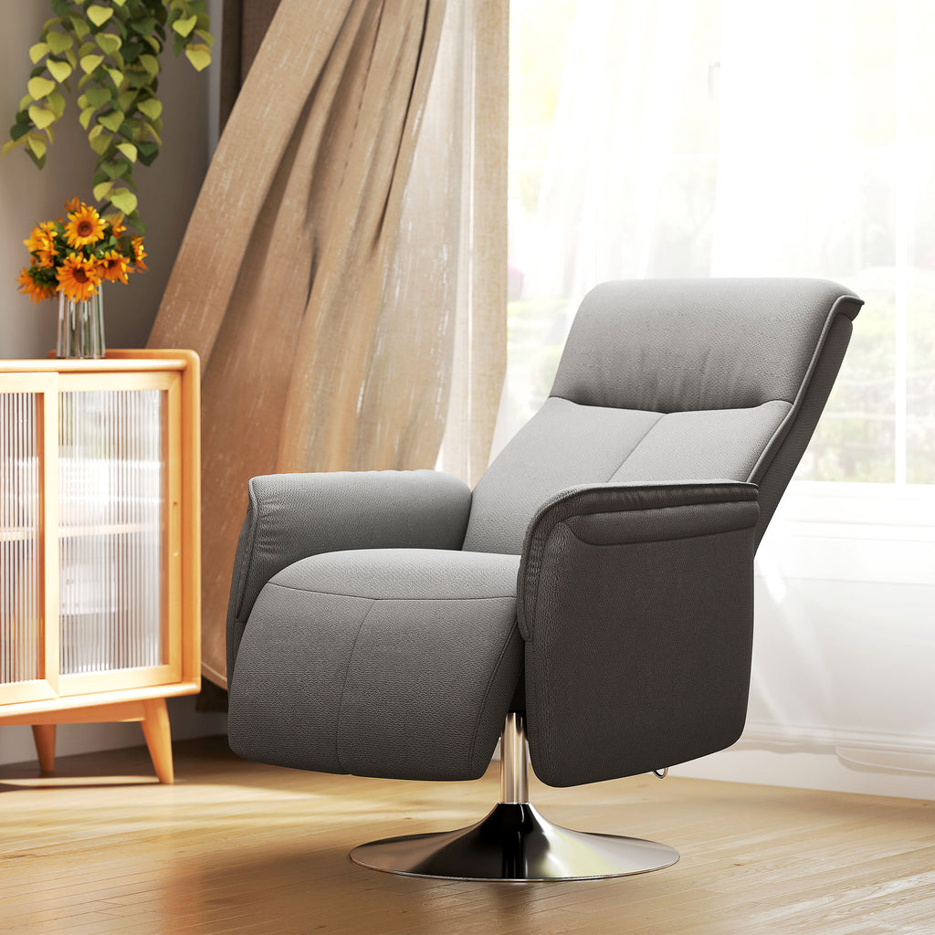 Fauteuil relax massant fauteuil de relaxation inclinable pivotant dossier et repose-pieds réglable 68,5x77x117cm gris-9