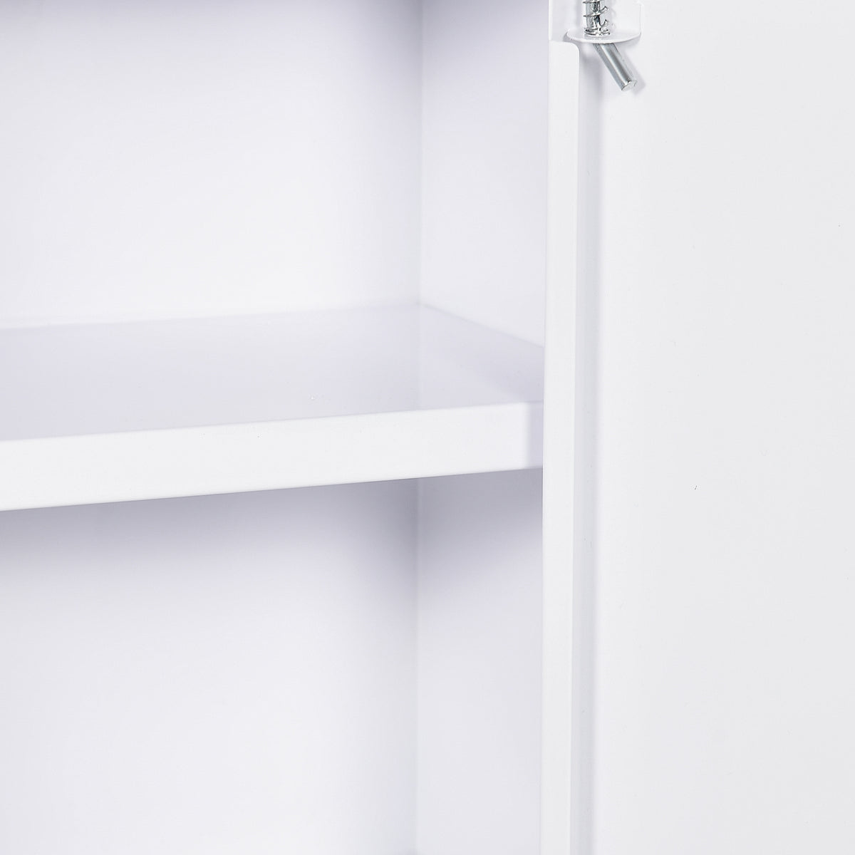 Armoire à pharmacie murale en acier, armoire à médicaments à 3 niveaux porte verrouillable 2 clés, 40x15x53,5cm, blanc-7