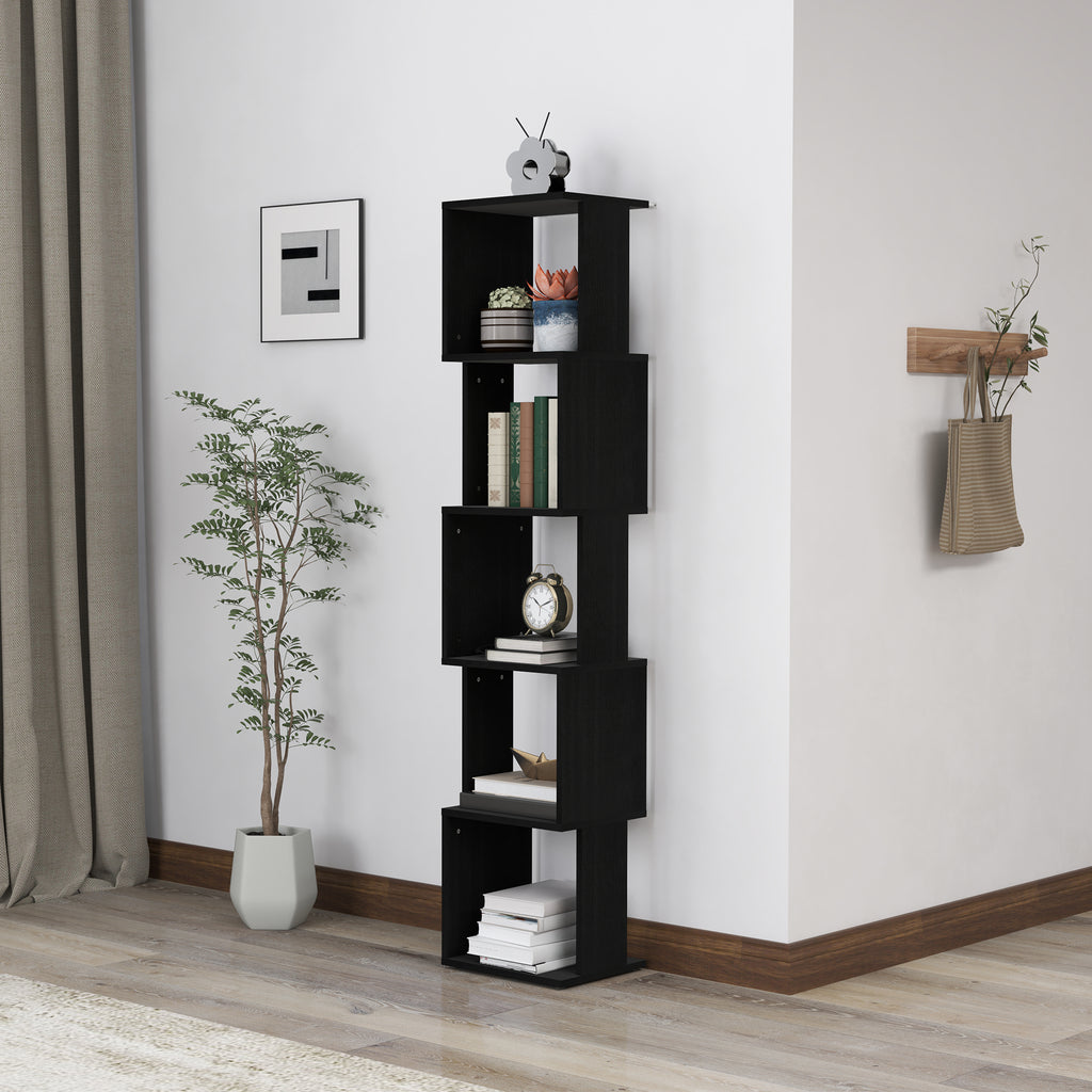 Bibliothèque étagère Design Moderne à 5 Niveaux – Rangement Pratique pour Maison ou Bureau, noir-9