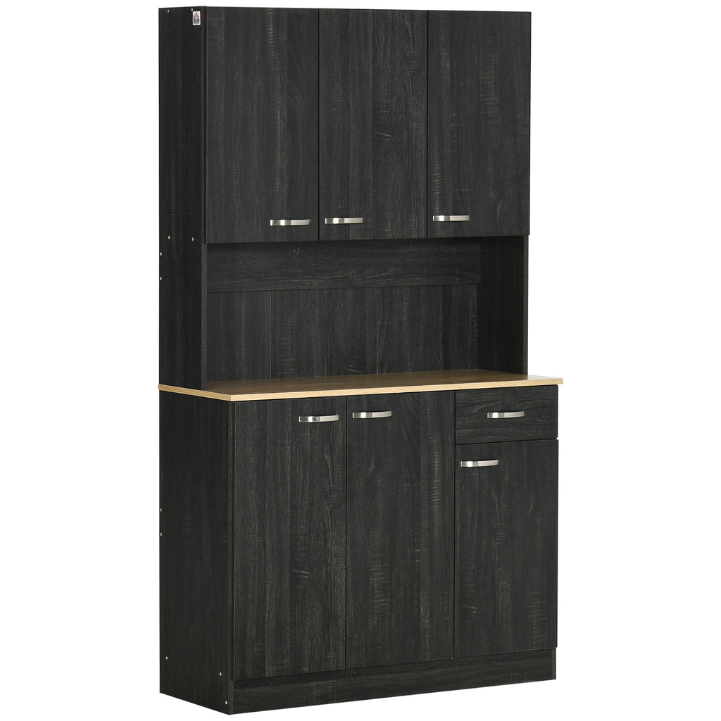 Buffet de cuisine armoire de cuisine contemporaine multi-rangements 6 portes 1 tiroir + grand plateau-0