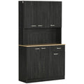 Buffet de cuisine armoire de cuisine contemporaine multi-rangements 6 portes 1 tiroir + grand plateau-0